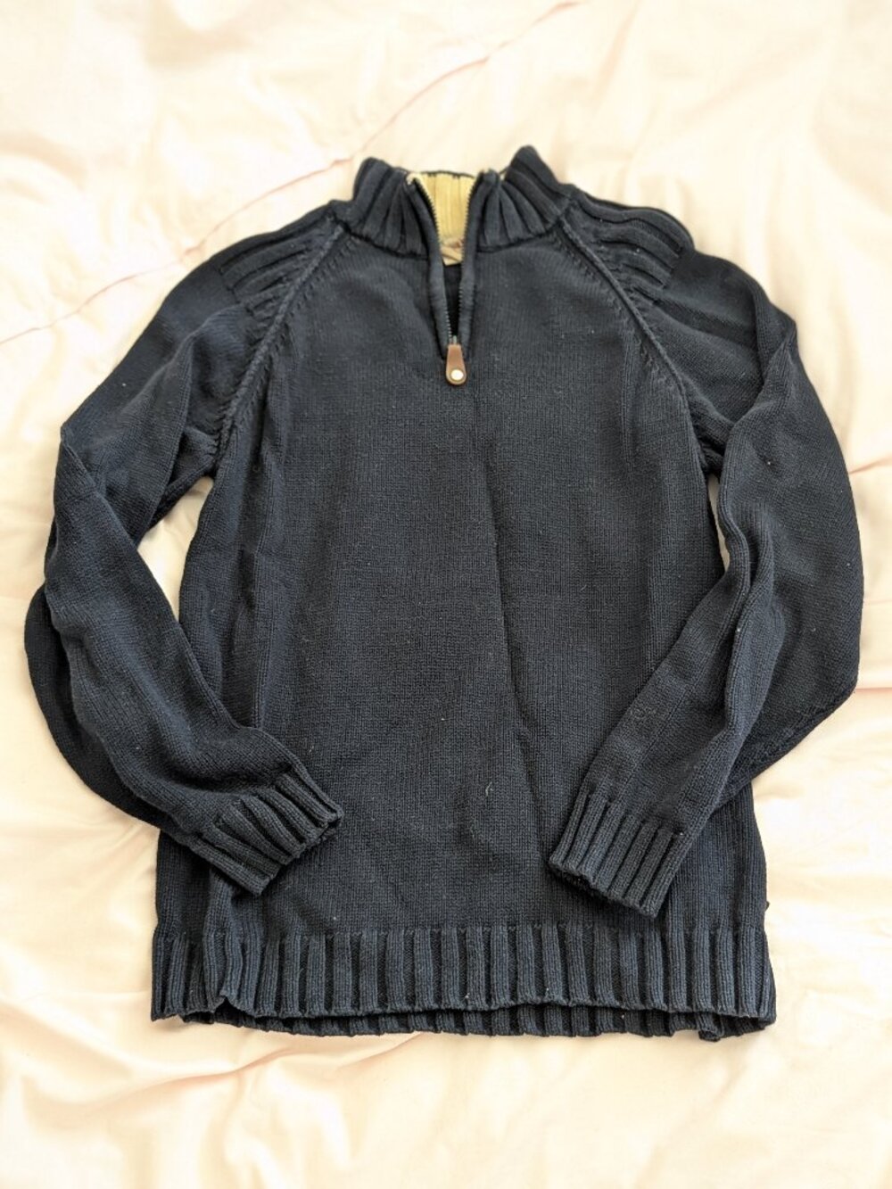 Skyhawk Vintage Navy Quarter Zip Knit Sweater XL
